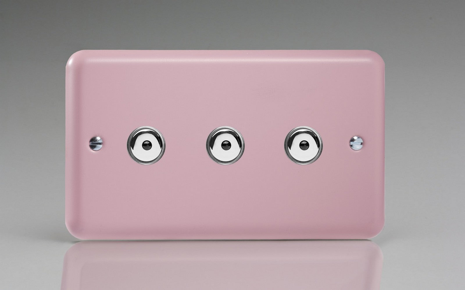 Varilight IJYI103.RP Lily Rose Pink 3-Gang 1-Way Remote/Touch Control Master LED Dimmer 3 x 0-100W (1-10 LEDs) (Twin Plate)