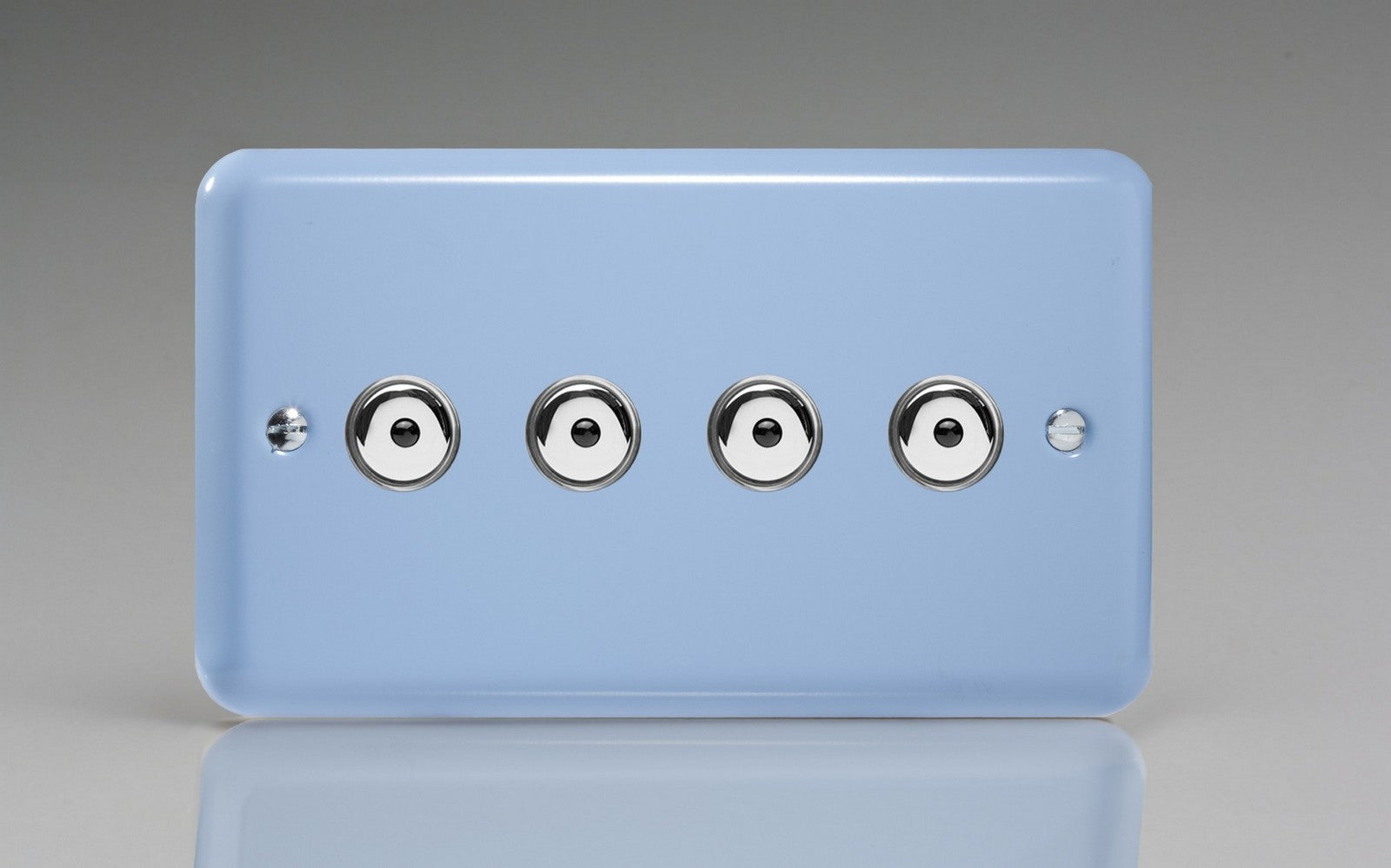 Varilight IJYI104.DB Lily Duck Egg Blue 4-Gang 1-Way Remote/Touch Control Master LED Dimmer 4 x 0-100W (1-10 LEDs) (Twin Plate)