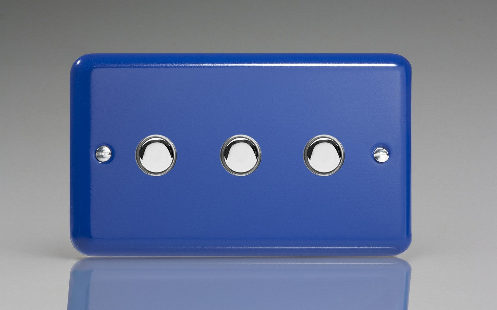 Varilight IJYS003.RB Lily Reflex Blue 3-Gang Tactile Touch Control Dimming Slave for use with Master on 2-Way Circuits (Twin Plate)