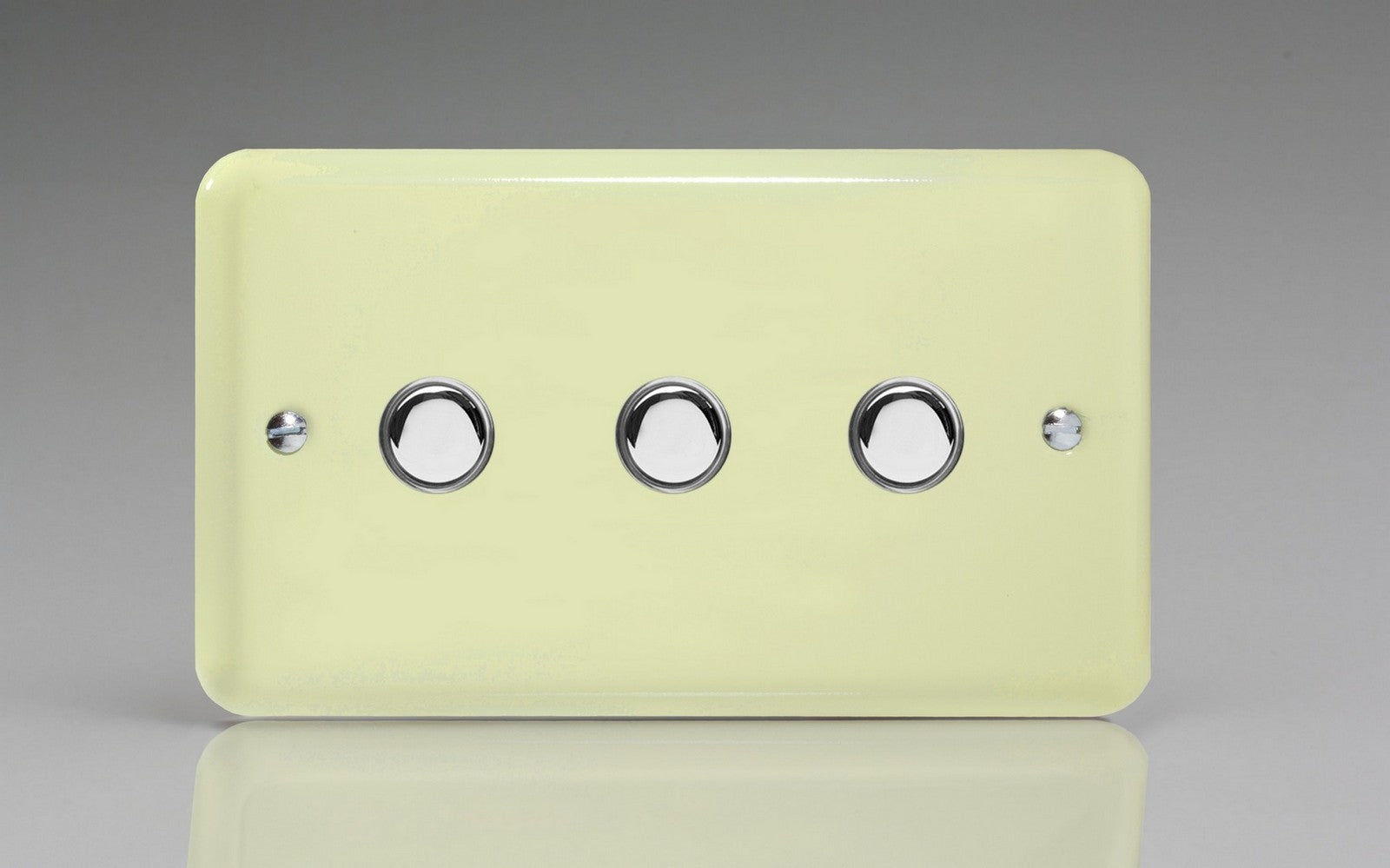 Varilight IJYS003.WC Lily White Chocolate 3-Gang Tactile Touch Control Dimming Slave for use with Master on 2-Way Circuits (Twin Plate)