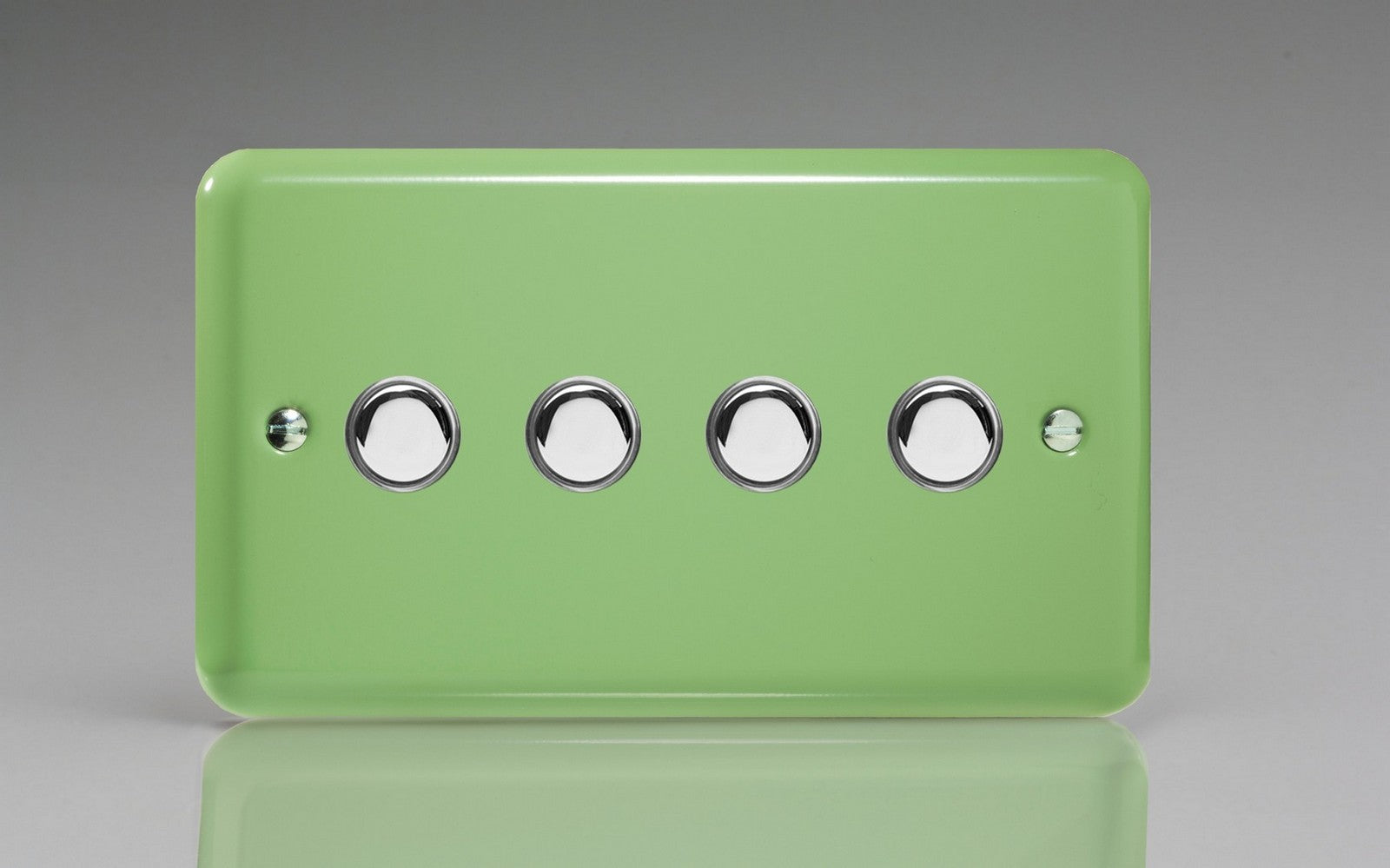 Varilight IJYS004.BG Lily Beryl Green 4-Gang Tactile Touch Control Dimming Slave for use with Master on 2-Way Circuits (Twin Plate)