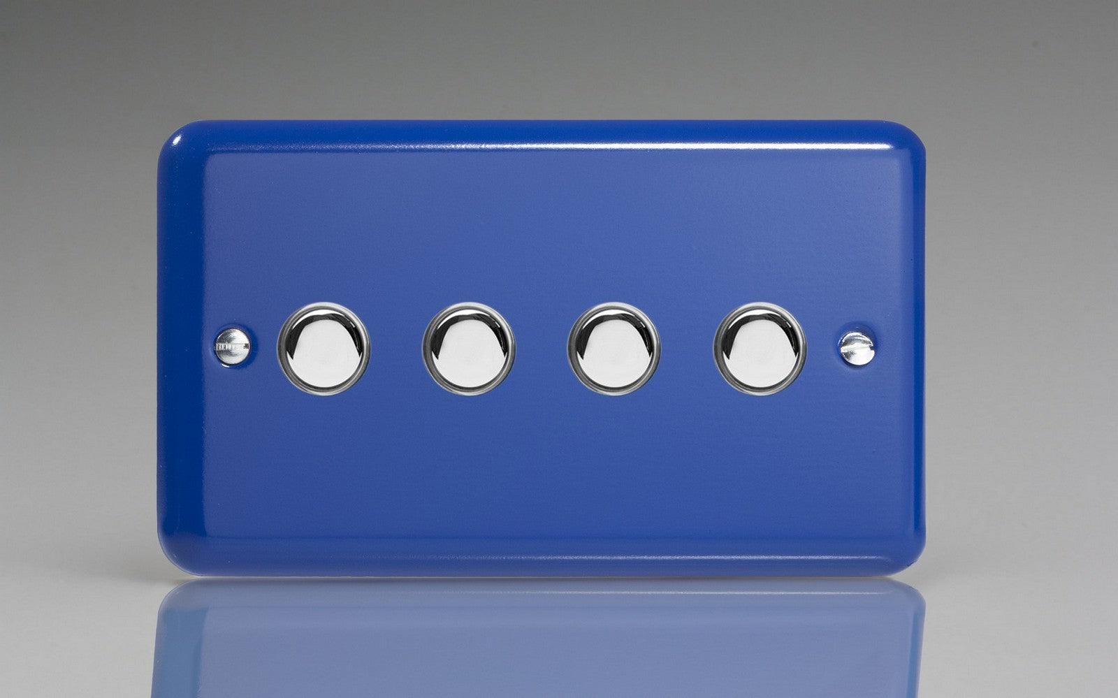 Varilight IJYS004.RB Lily Reflex Blue 4-Gang Tactile Touch Control Dimming Slave for use with Master on 2-Way Circuits (Twin Plate)