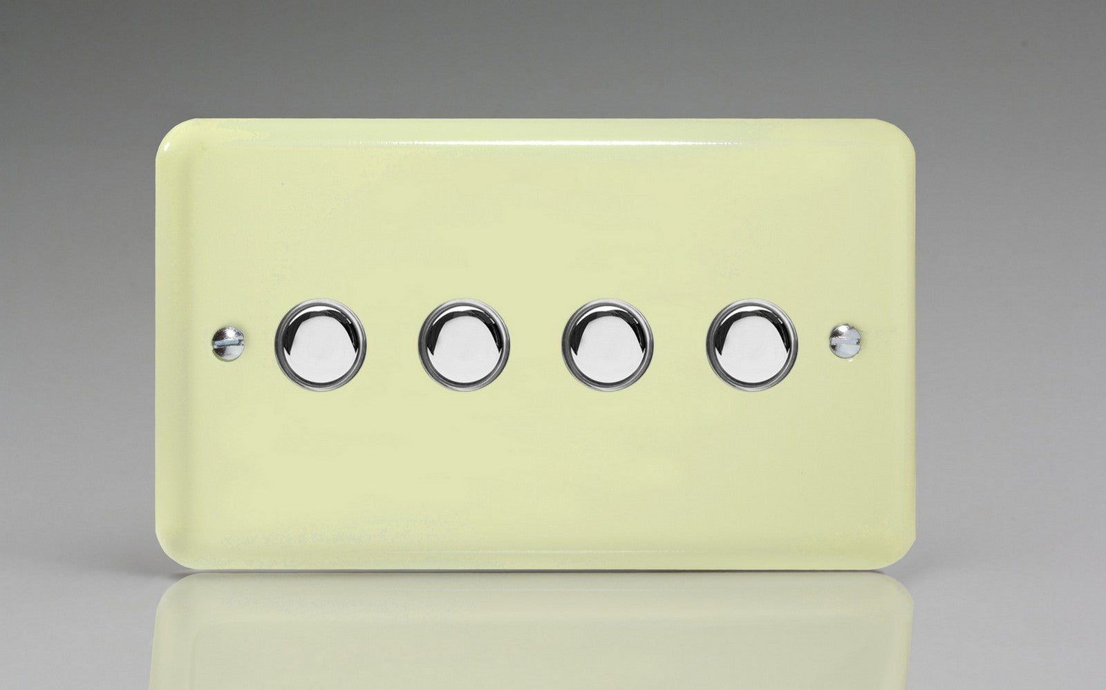 Varilight IJYS004.WC Lily White Chocolate 4-Gang Tactile Touch Control Dimming Slave for use with Master on 2-Way Circuits (Twin Plate)