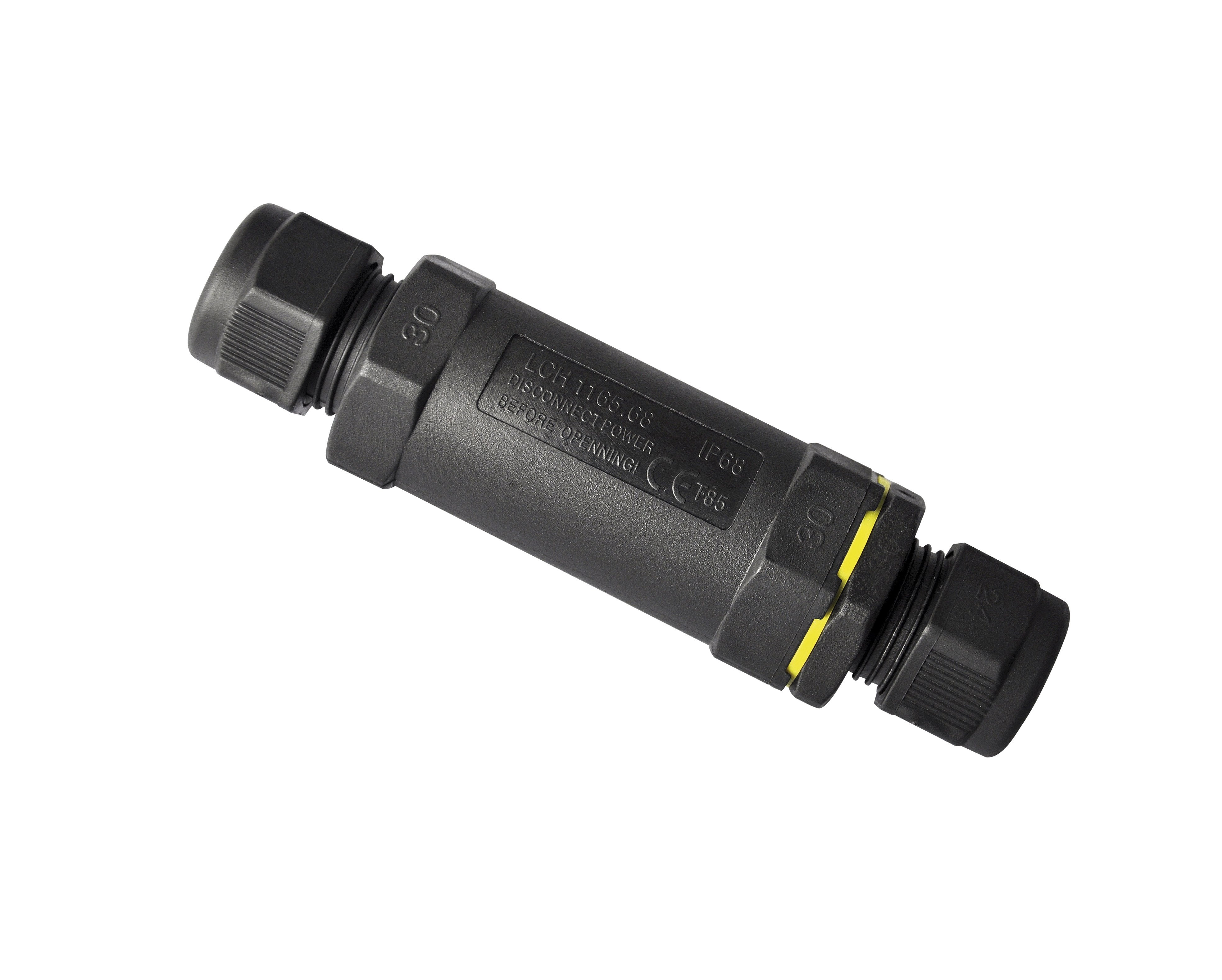 IP68 3 pole in-line cable connector