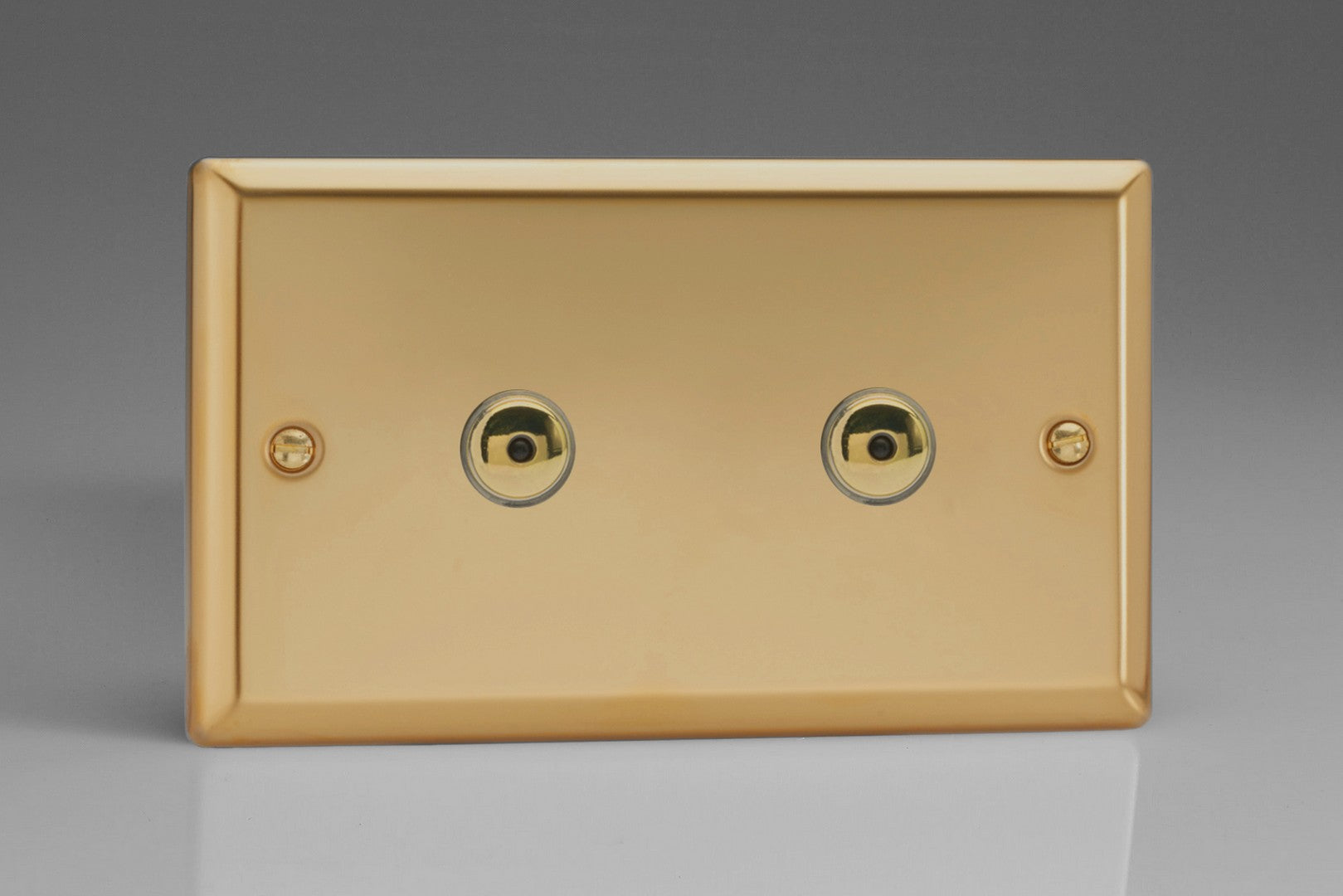 Varilight IVI602M Classic Victorian Brass 2-Gang 1-Way Remote Control/Touch Master Dimmer 2 x 60-600W (Twin Plate)