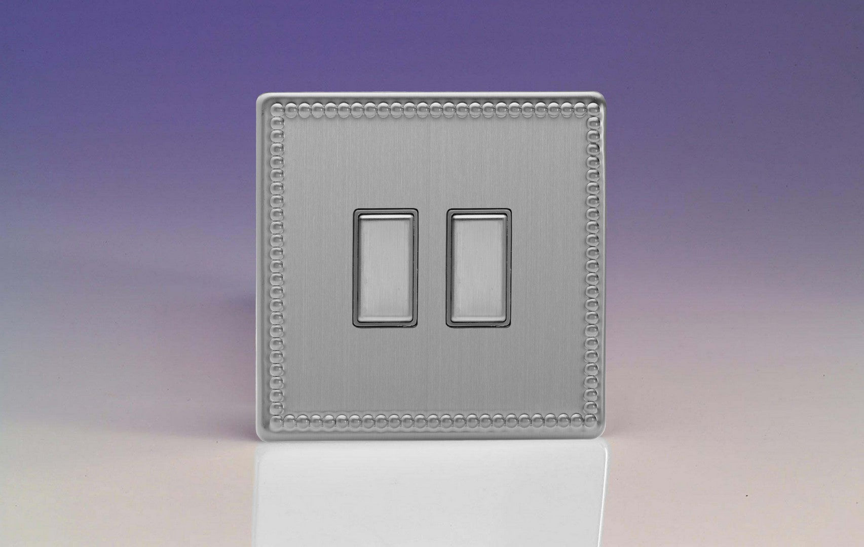 Varilight JDYES002S.JS Jubilee Brushed Steel 2-Gang Tactile Touch Control Dimming Slave for use with Multi-Point Touch or Remote Master on 2-Way Circuits
