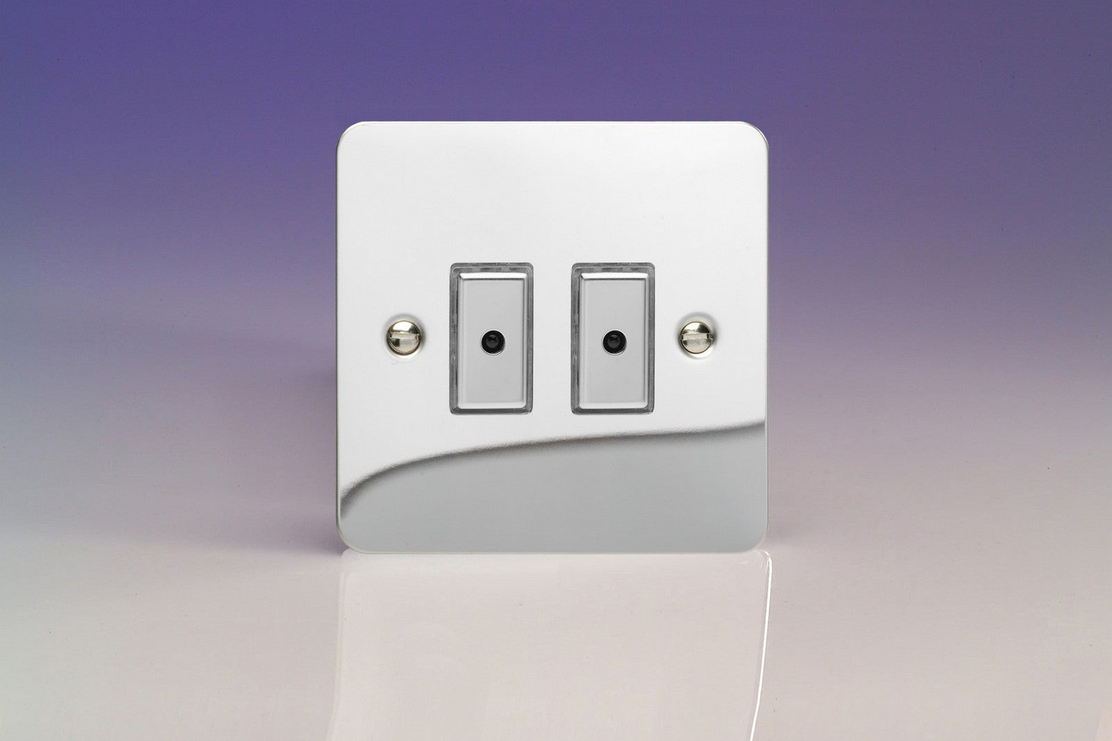 Varilight JFCE102 Ultraflat Polished Chrome 2-Gang Multi-Way Remote/Tactile Touch Control Master LED Dimmer 2 x 0-100W (1-10 LEDs)