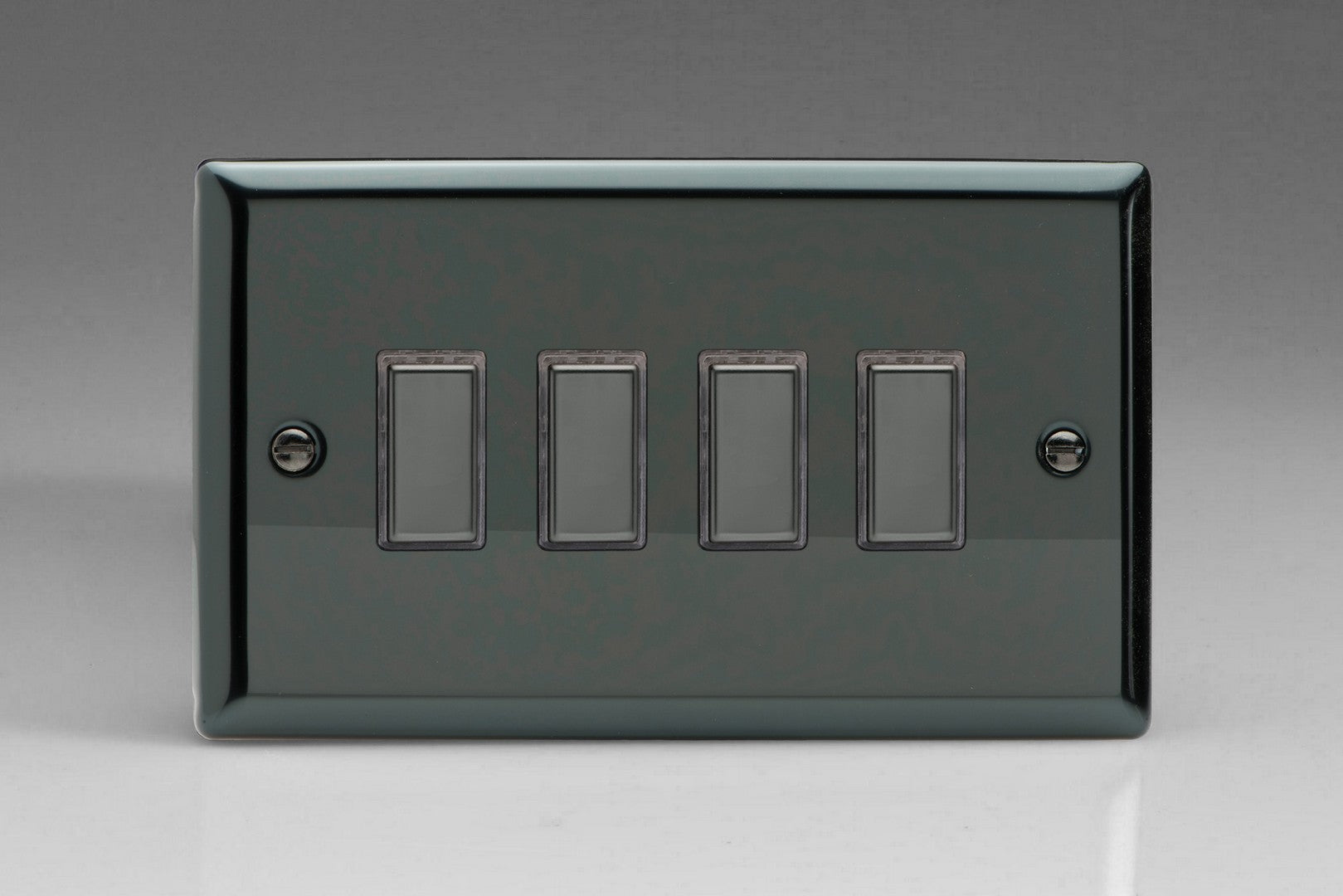 Varilight JIES004 Classic Iridium 4-Gang Tactile Touch Control Dimming Slave for use with Multi-Point Touch or Remote Master on 2-Way Circuits (Twin Plate)