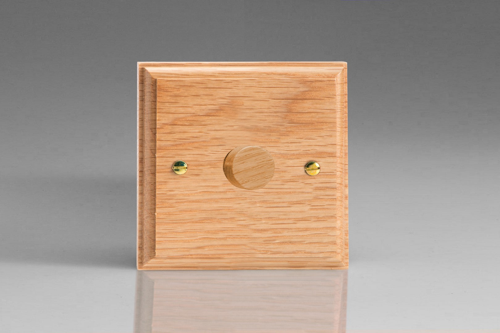 Varilight JK1O Kilnwood Oak 1-Gang 2-Way Push-On/Off Rotary LED Dimmer 1 x 0-120W (1-10 LEDs)