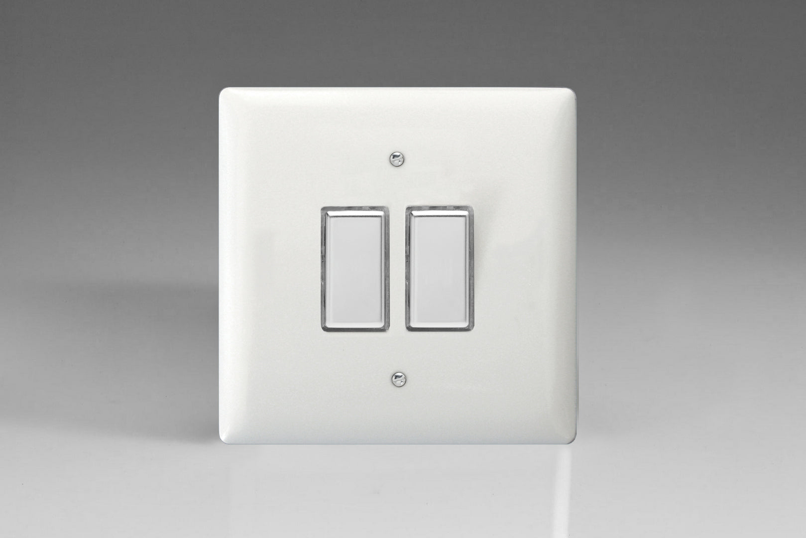 Varilight JOT102C White White Plastic 2-Gang Multi-Way Touch Master LED Dimmer 2 x 0-100W (1-10 LEDs)