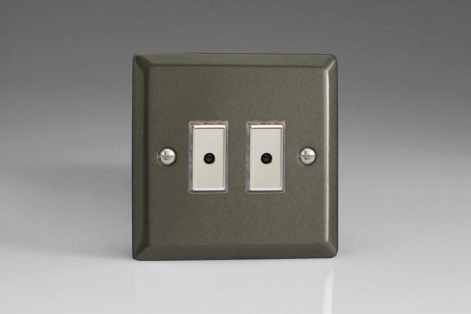 Varilight JPE102 Classic Graphite 21 2-Gang Multi-Way Remote/Tactile Touch Control Master LED Dimmer 2 x 0-100W (1-10 LEDs)
