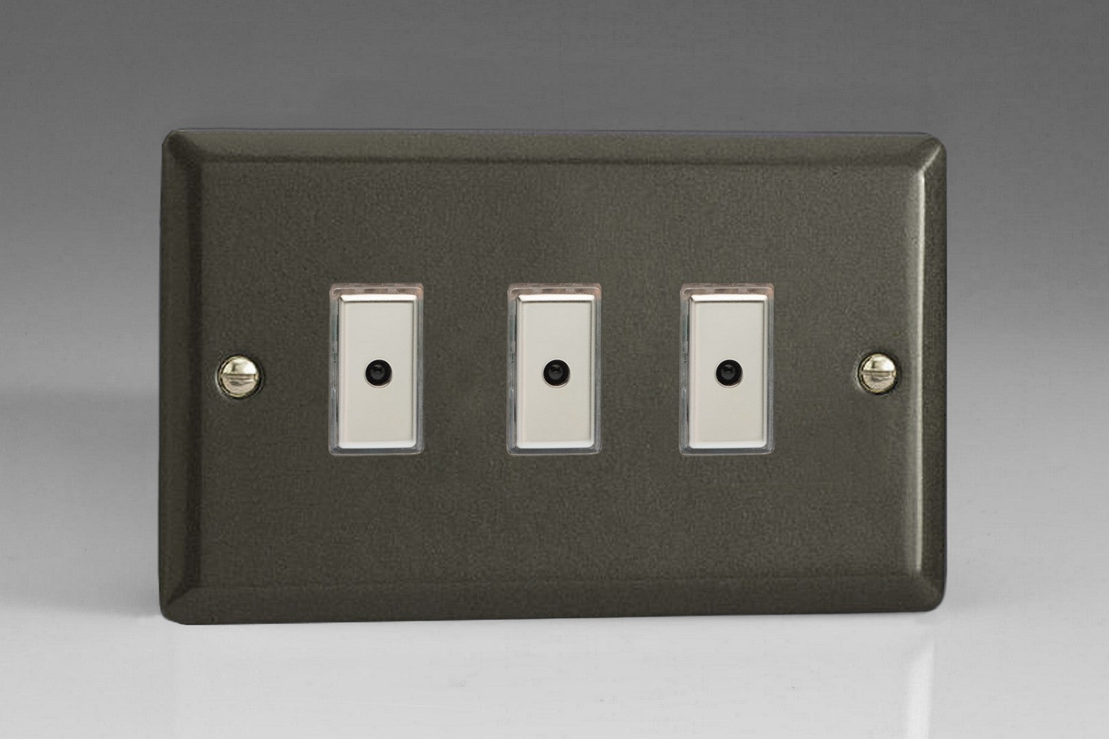 Varilight JPE103 Classic Graphite 21 3-Gang Multi-Way Remote/Tactile Touch Control Master LED Dimmer 3 x 0-100W (1-10 LEDs)