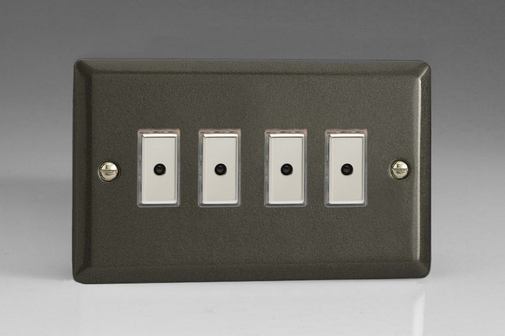 Varilight JPE104 Classic Graphite 21 4-Gang Multi-Way Remote/Tactile Touch Control Master LED Dimmer 4 x 0-100W (1-10 LEDs)