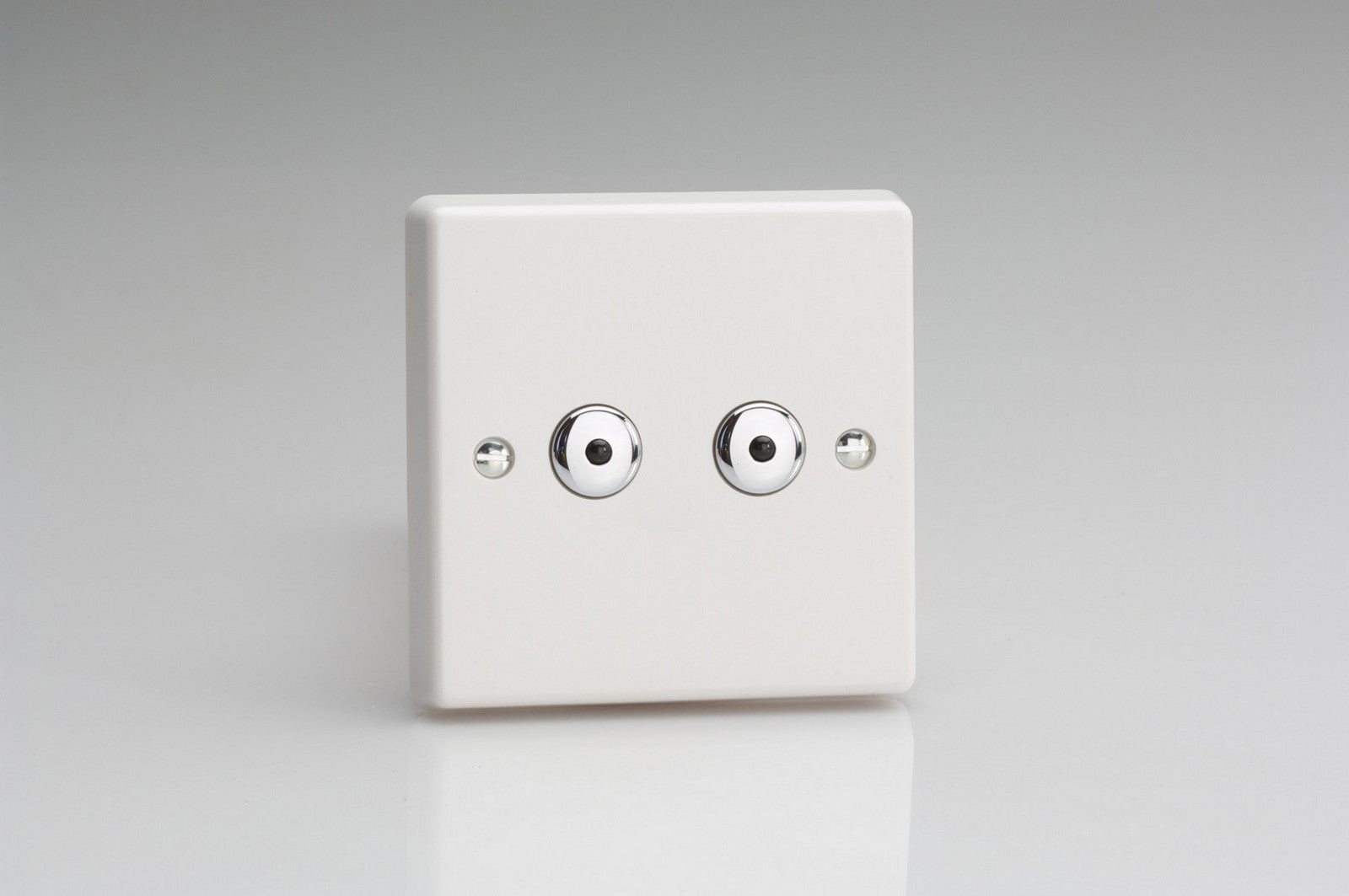 Varilight JQI252 White White Plastic 2-Gang 1-Way Remote Control/Touch Master LED Dimmer 2 x 0-100W (1-10 LEDs)