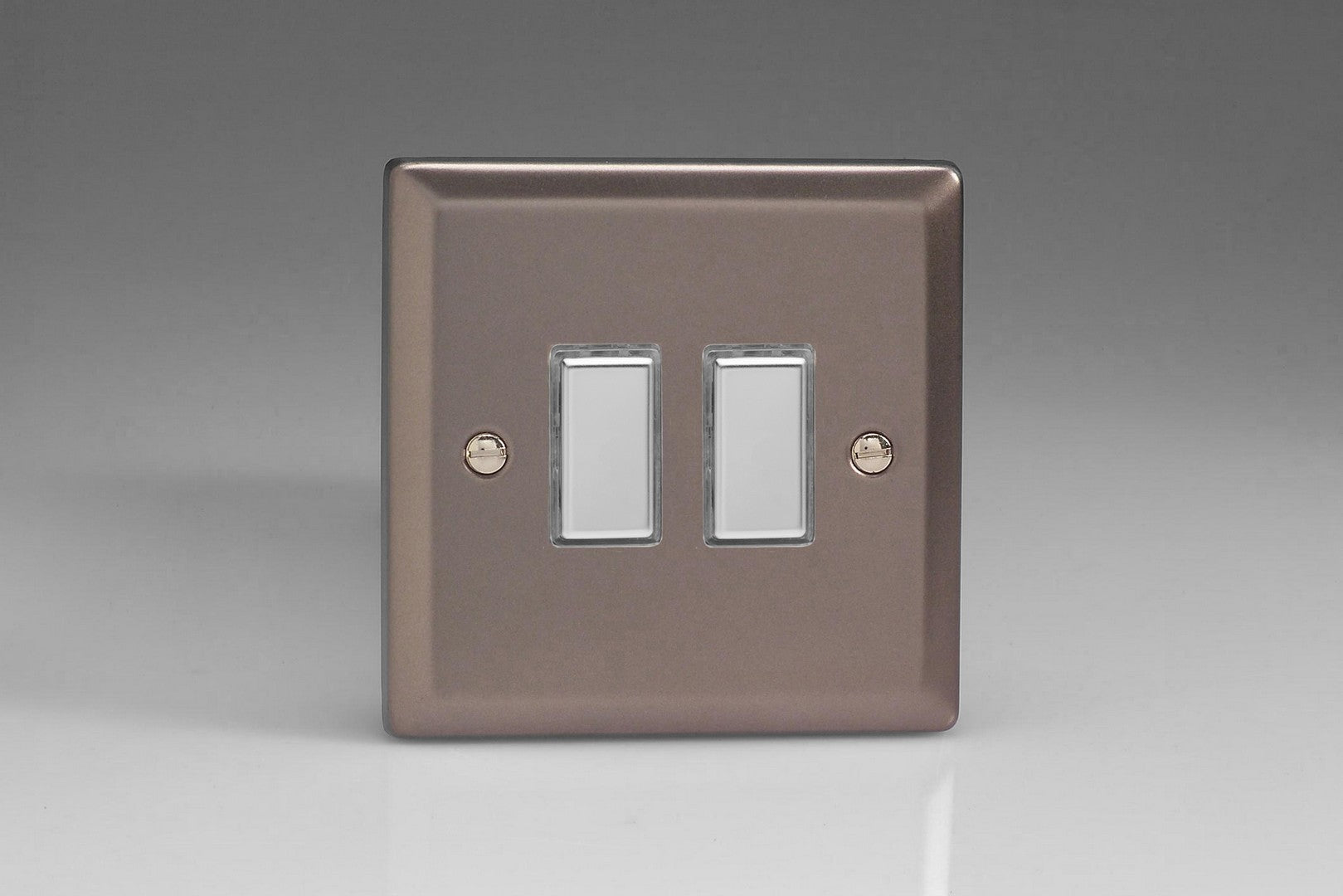 Varilight JRES002 Classic Pewter 2-Gang Tactile Touch Control Dimming Slave for use with Multi-Point Touch or Remote Master on 2-Way Circuits