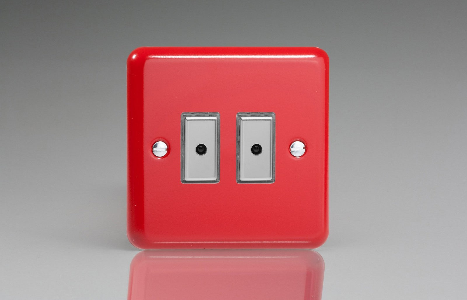 Varilight JYE102.PR Lily Pillar Box Red 2-Gang Multi-Way Remote/Tactile Touch Control Master LED Dimmer 2 x 0-100W (1-10 LEDs)