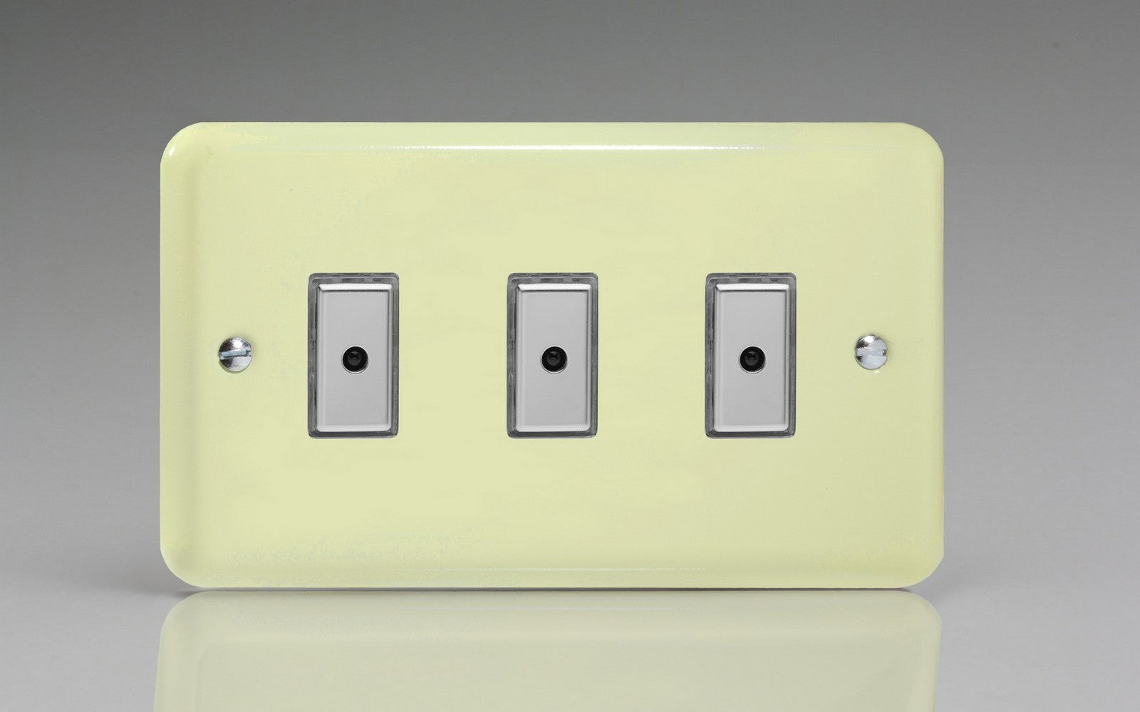Varilight JYE103.WC Lily White Chocolate 3-Gang Multi-Way Remote/Tactile Touch Control Master LED Dimmer 3 x 0-100W (1-10 LEDs)