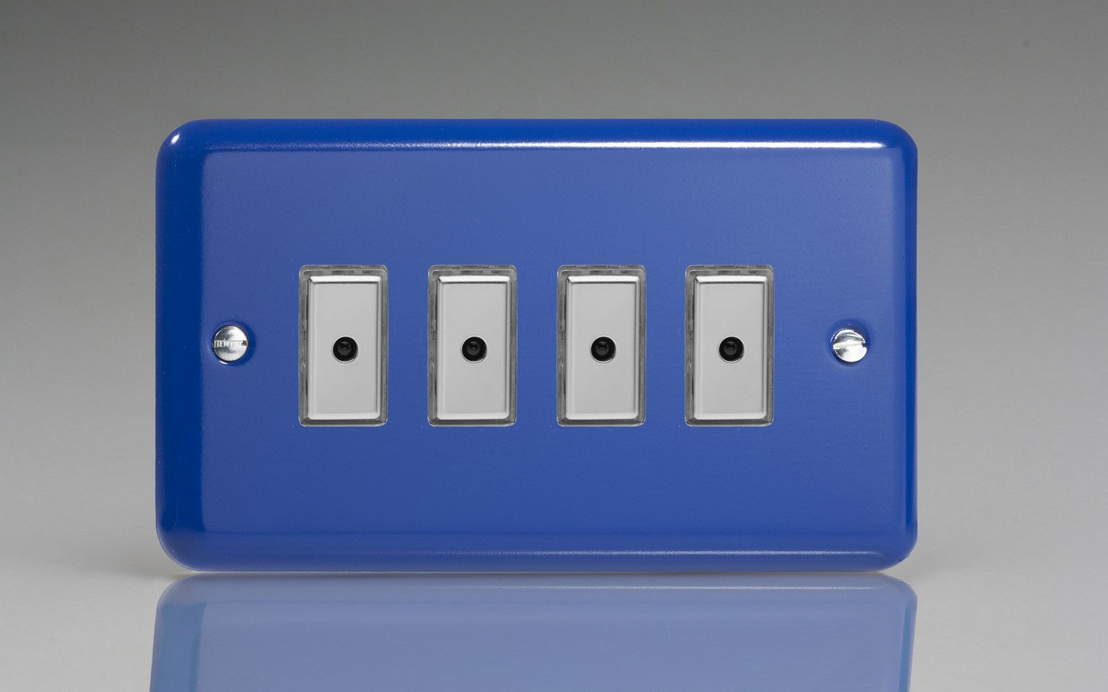Varilight JYE104.RB Lily Reflex Blue 4-Gang Multi-Way Remote/Tactile Touch Control Master LED Dimmer 4 x 0-100W (1-10 LEDs)