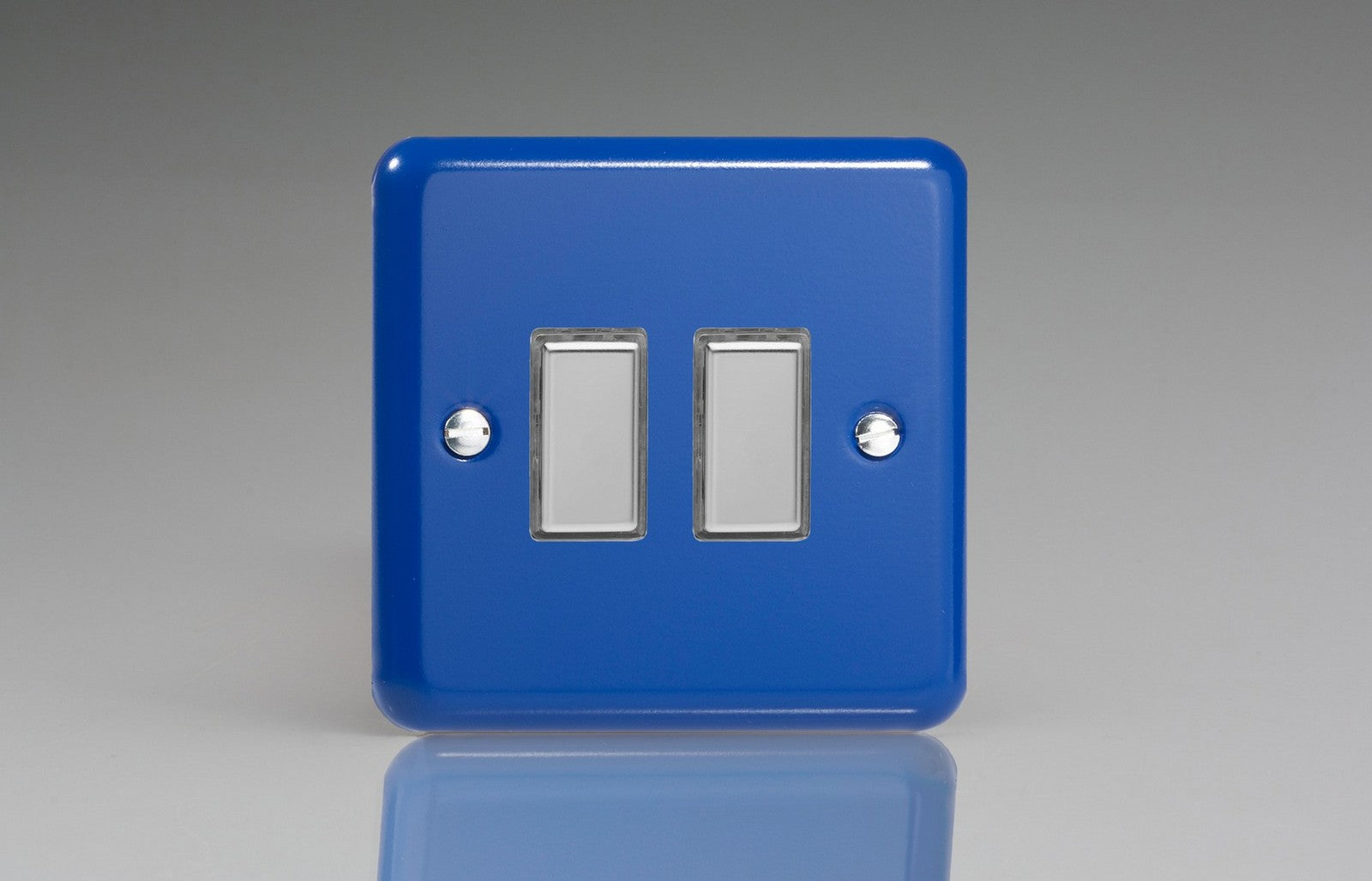 Varilight JYES002.RB Lily Reflex Blue 2-Gang Tactile Touch Control Dimming Slave for use with Multi-Point Touch or Remote Master on 2-Way Circuits
