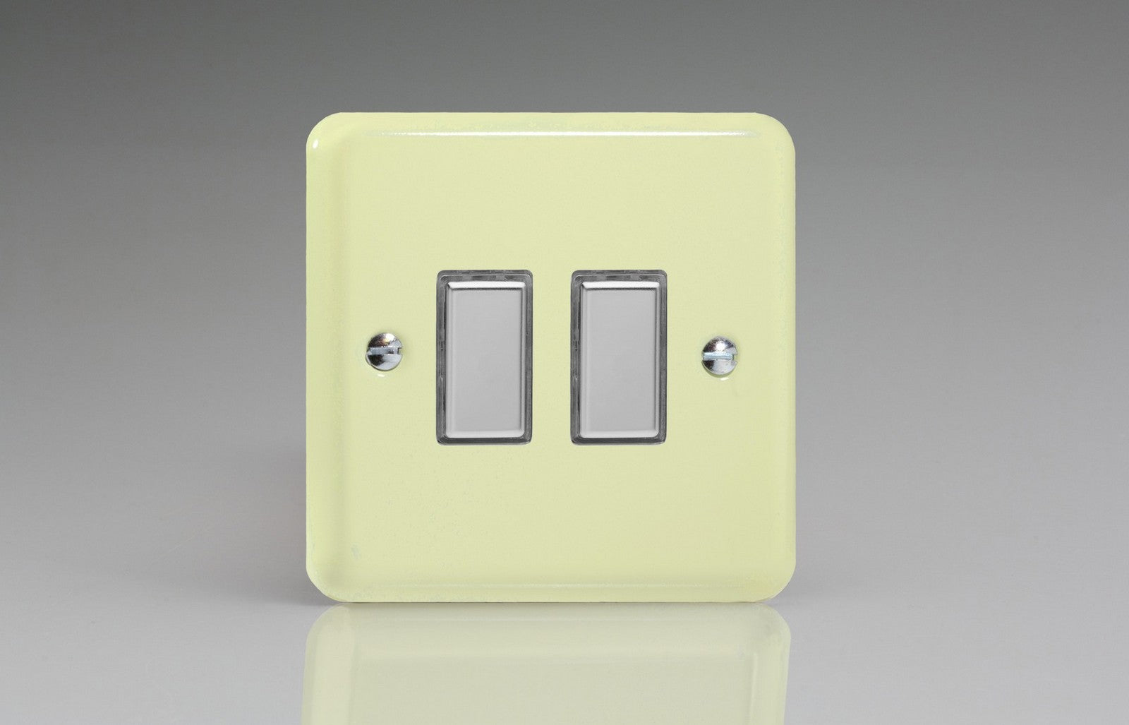 Varilight JYES002.WC Lily White Chocolate 2-Gang Tactile Touch Control Dimming Slave for use with Multi-Point Touch or Remote Master on 2-Way Circuits
