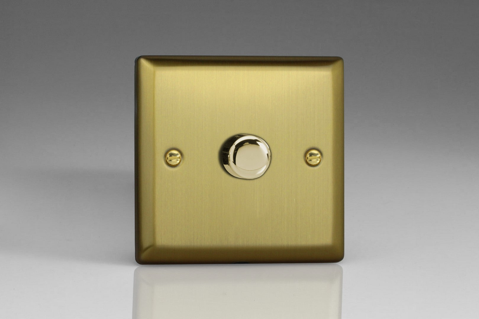 Varilight JYP401.BB Urban Vintage Brass 1-Gang 2-Way Push-On/Off Rotary LED Dimmer 1 x 0-100W (Max 10 LEDs)