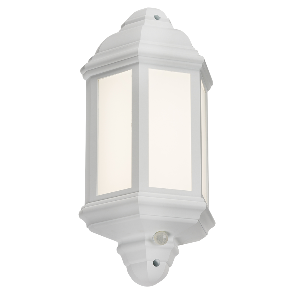 ML Accessories-LANT4W 230V IP54 LED Half Wall Lantern with PIR - White