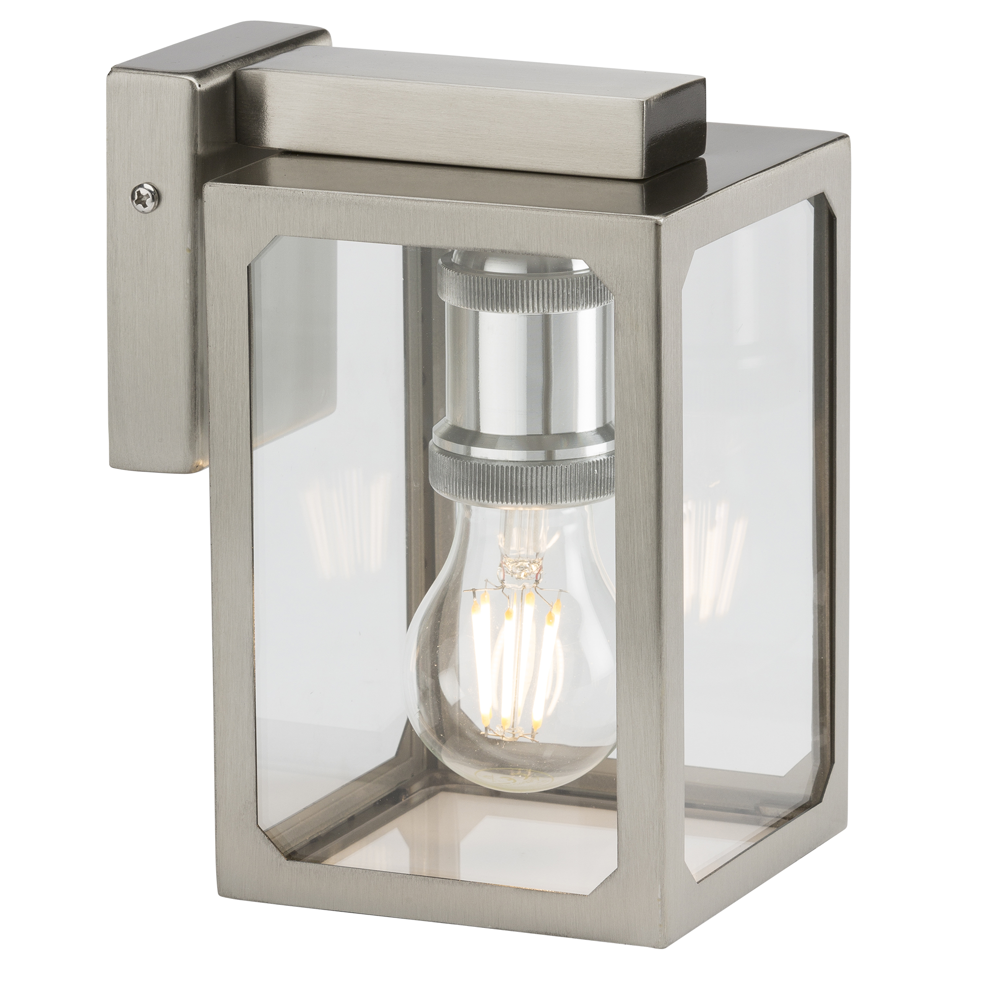 ML Accessories-LANTSS 230V IP23 E27 Wall Lantern - Brushed Chrome