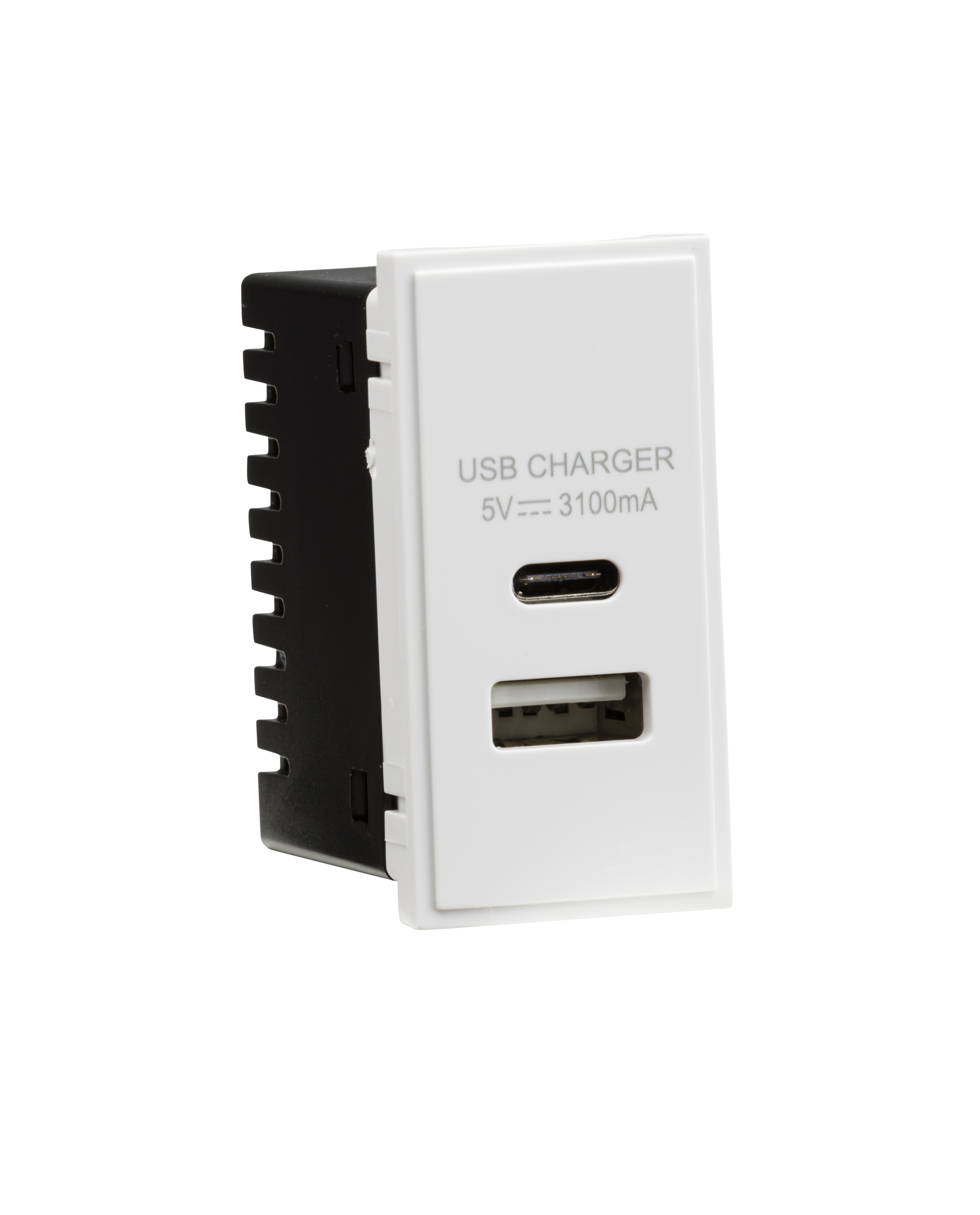 ML Accessories-NETUSBCWH Dual USB Charger (3.1A) Module 25 x 50mm - White