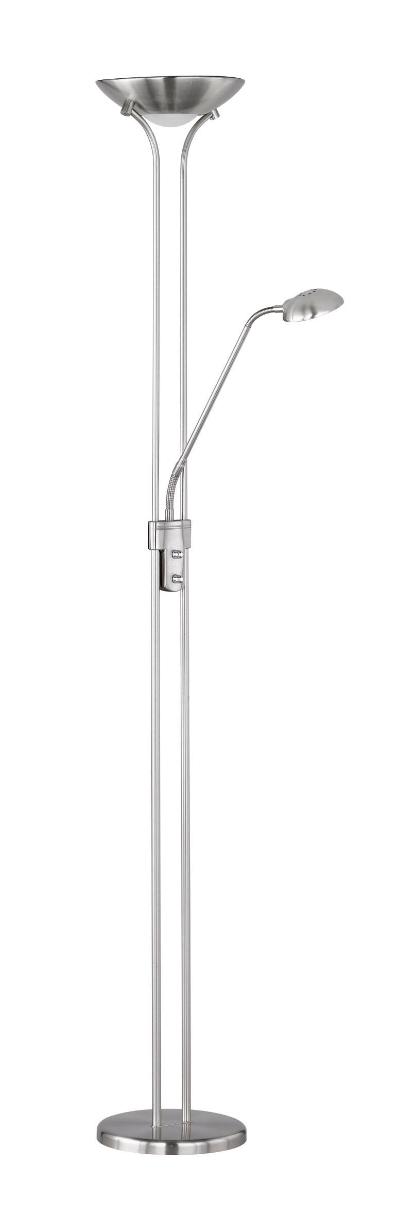 SPOCK LED FLOODSTAND- INCLUDES 20W AND 5W, SATIN NICKEL FINISH