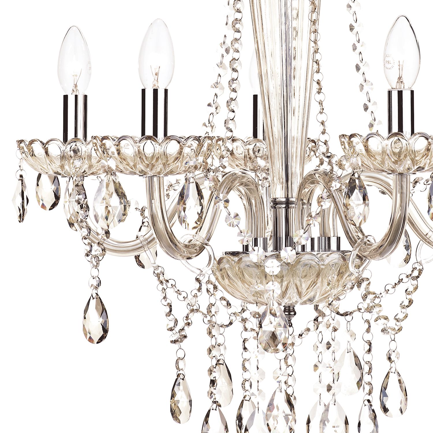 5 Light Chandelier Champagne Crystal