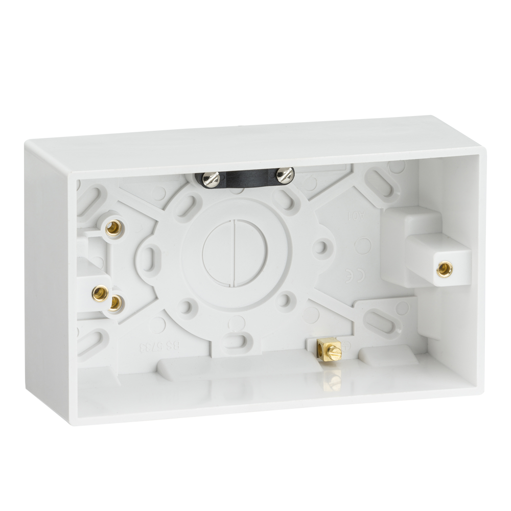 ML Accessories-SN1600 Double 47mm  Pattress Box with Earth Terminal