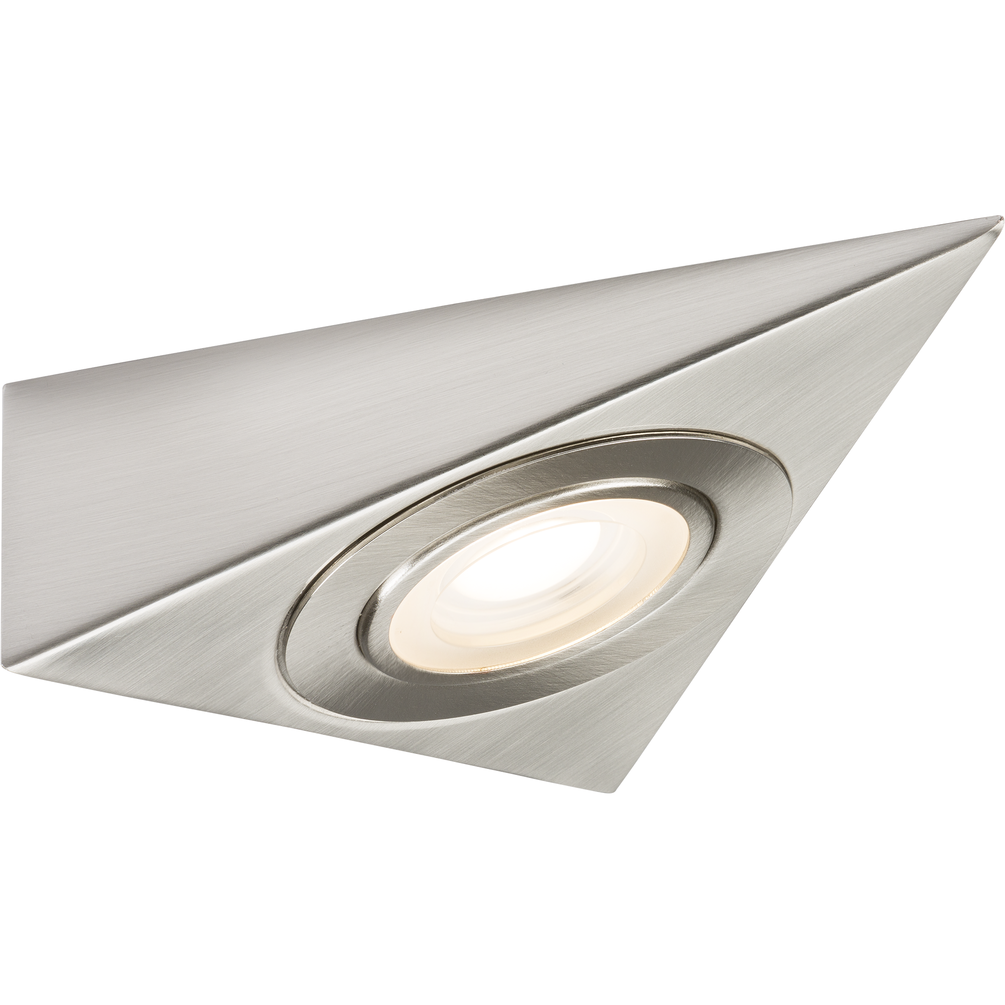 ML Accessories-TRIBCWW 230V LED Triangular Under Cabinet Light - Brushed Chrome 3000K