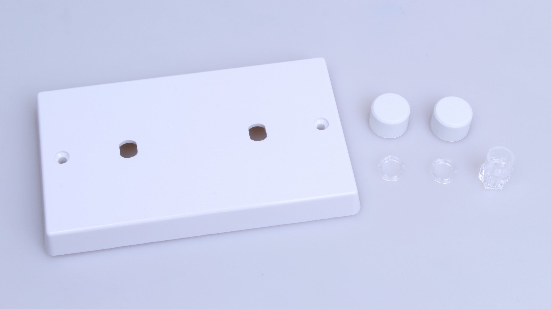 Varilight WQD2W White White Plastic 2-Gang Dimmer Kit Twin Plate