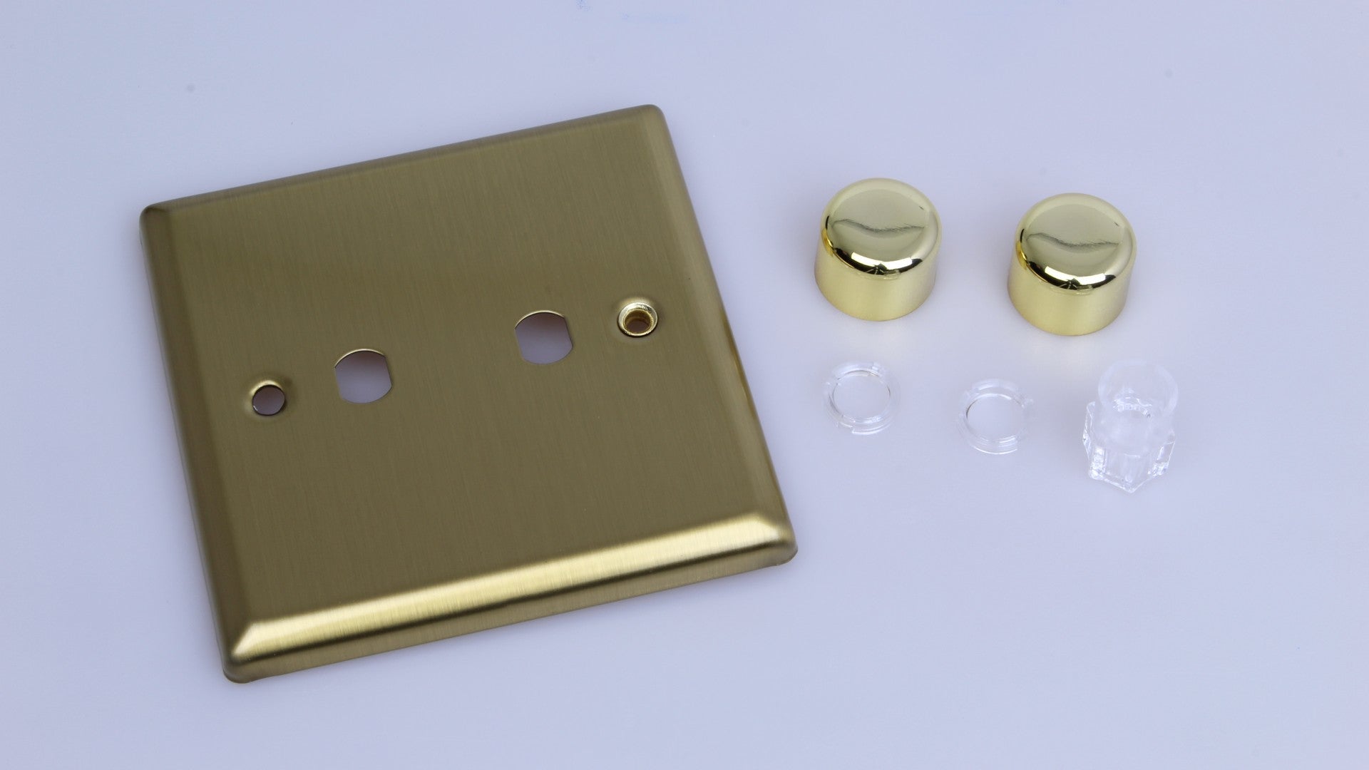 Varilight WY2.BB Urban Vintage Brass 2-Gang Dimmer Kit Single Plate