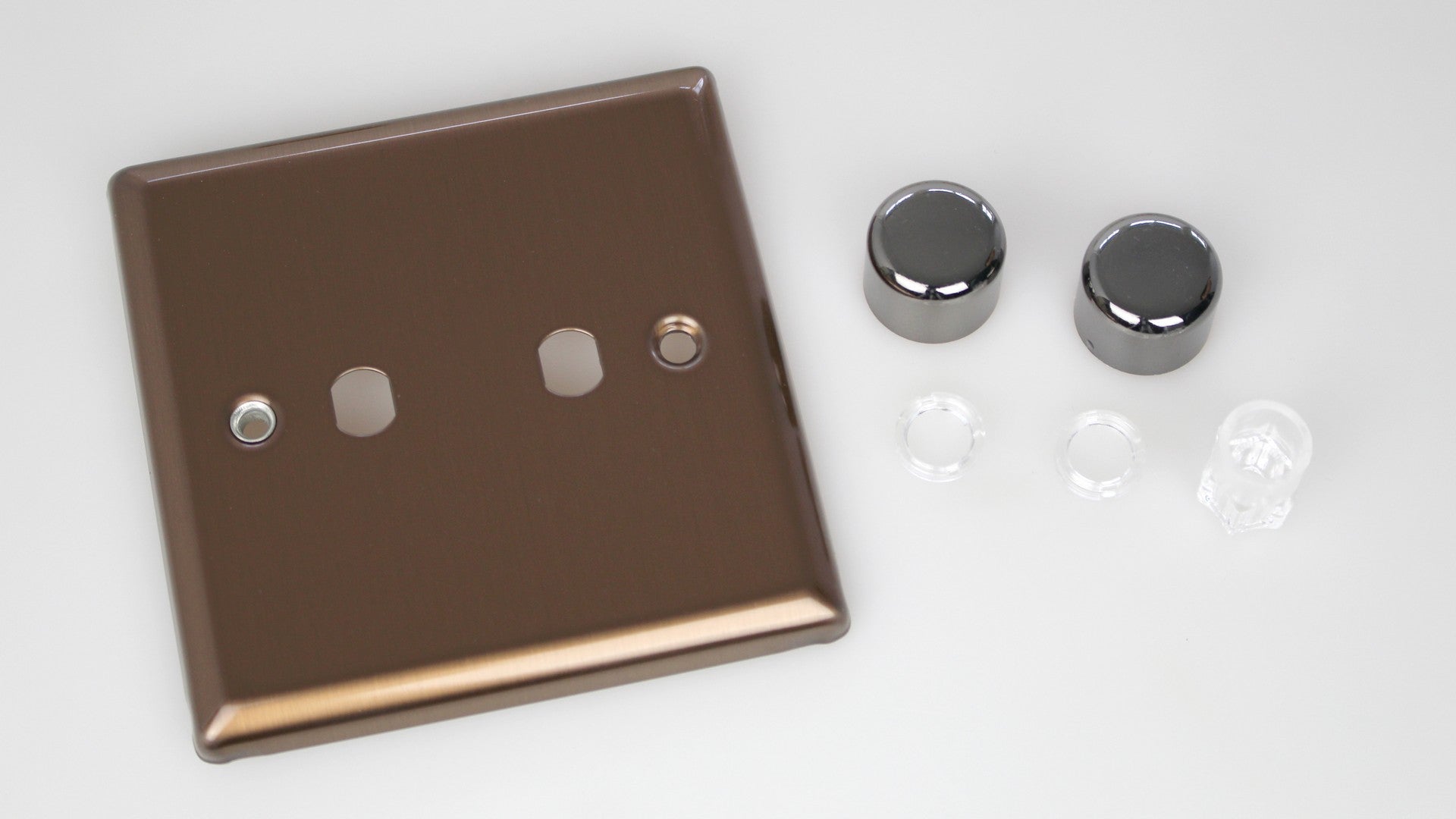 Varilight WY2.BZ Urban Brushed Bronze 2-Gang Dimmer Kit Single Plate