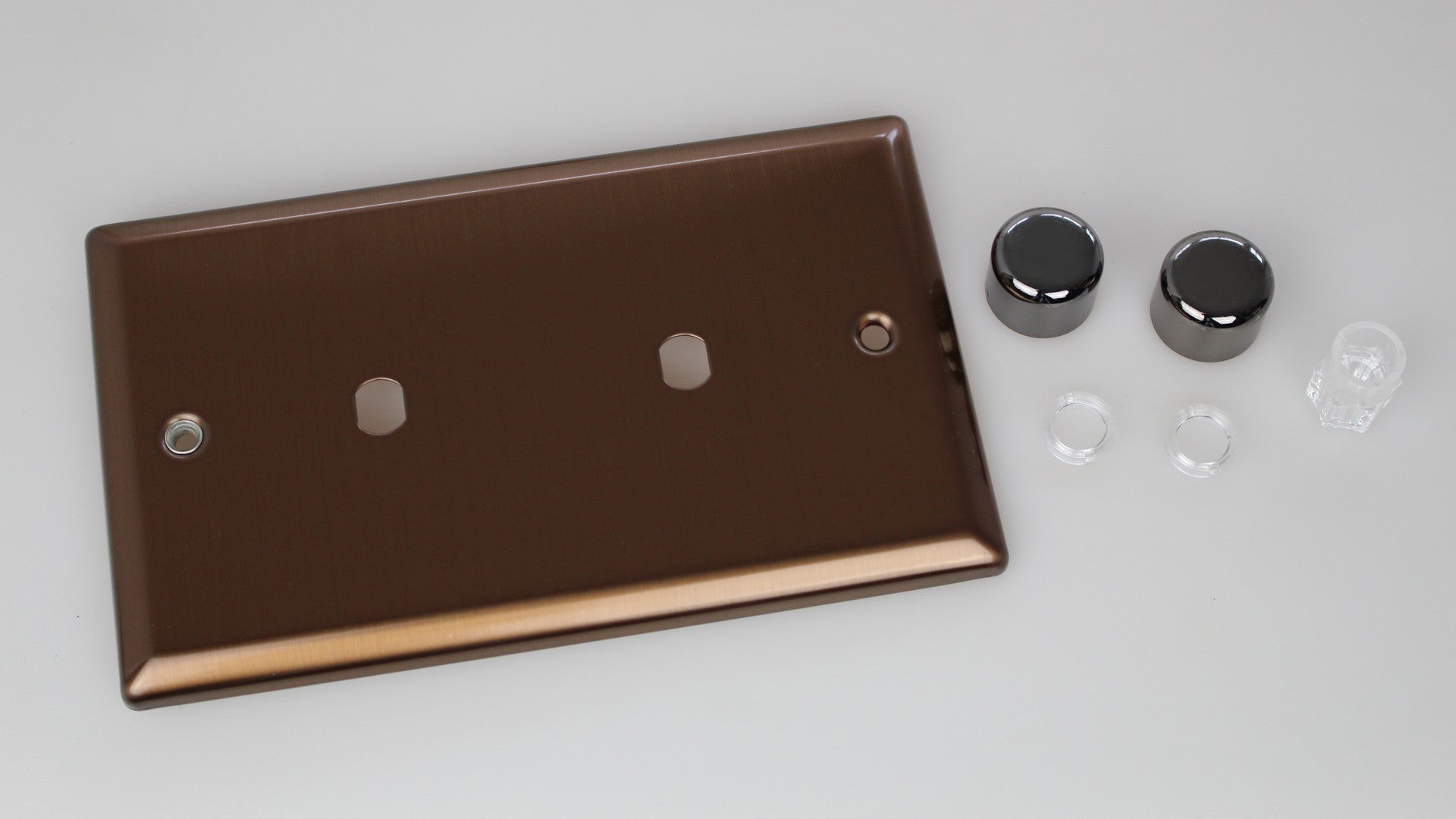 Varilight WYD2.BZ Urban Brushed Bronze 2-Gang Dimmer Kit Twin Plate