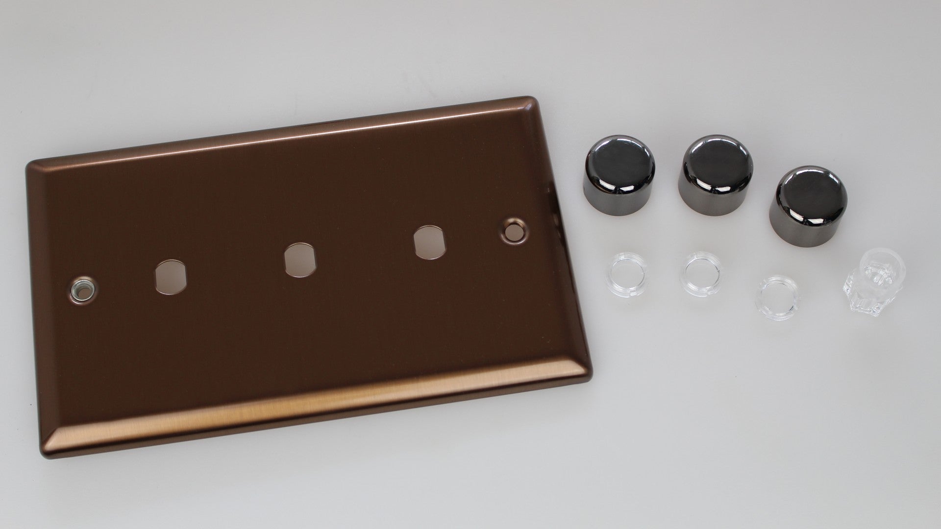 Varilight WYD3.BZ Urban Brushed Bronze 3-Gang Dimmer Kit Twin Plate