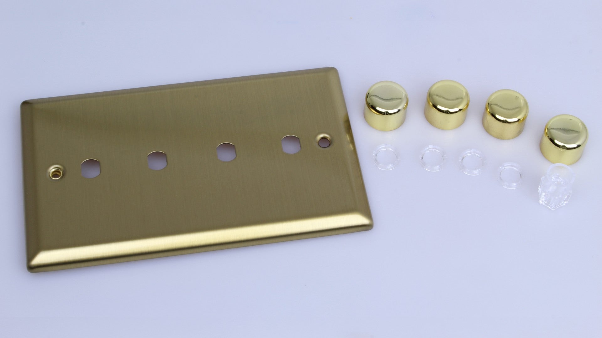 Varilight WYD4.BB Urban Vintage Brass 4-Gang Dimmer Kit Twin Plate