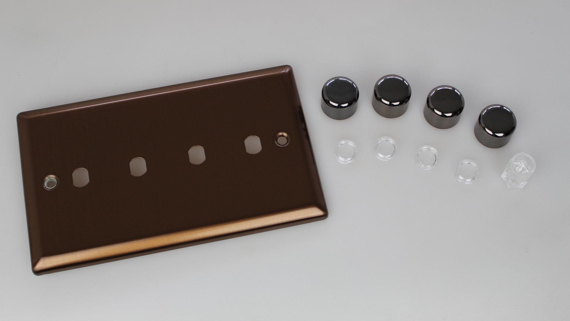 Varilight WYD4.BZ Urban Brushed Bronze 4-Gang Dimmer Kit Twin Plate