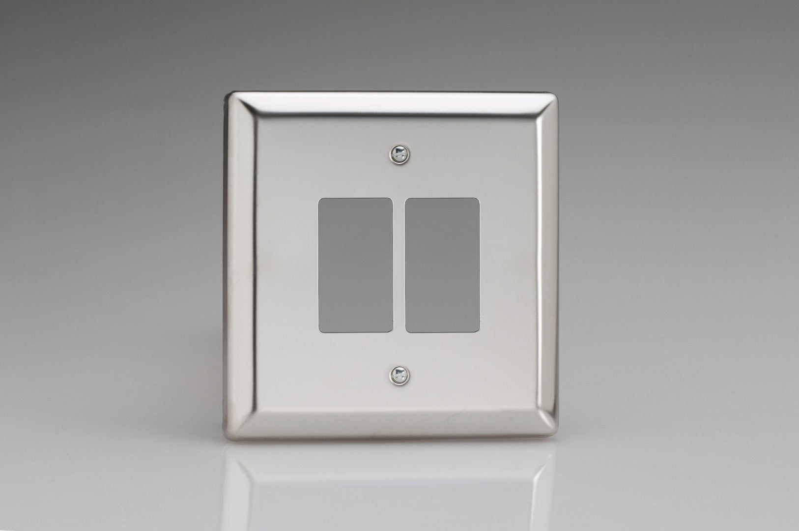 Varilight XCPGY2 PowerGrid Classic Mirror Chrome 2-Gang PowerGrid Plate including Yoke (Single Plate)
