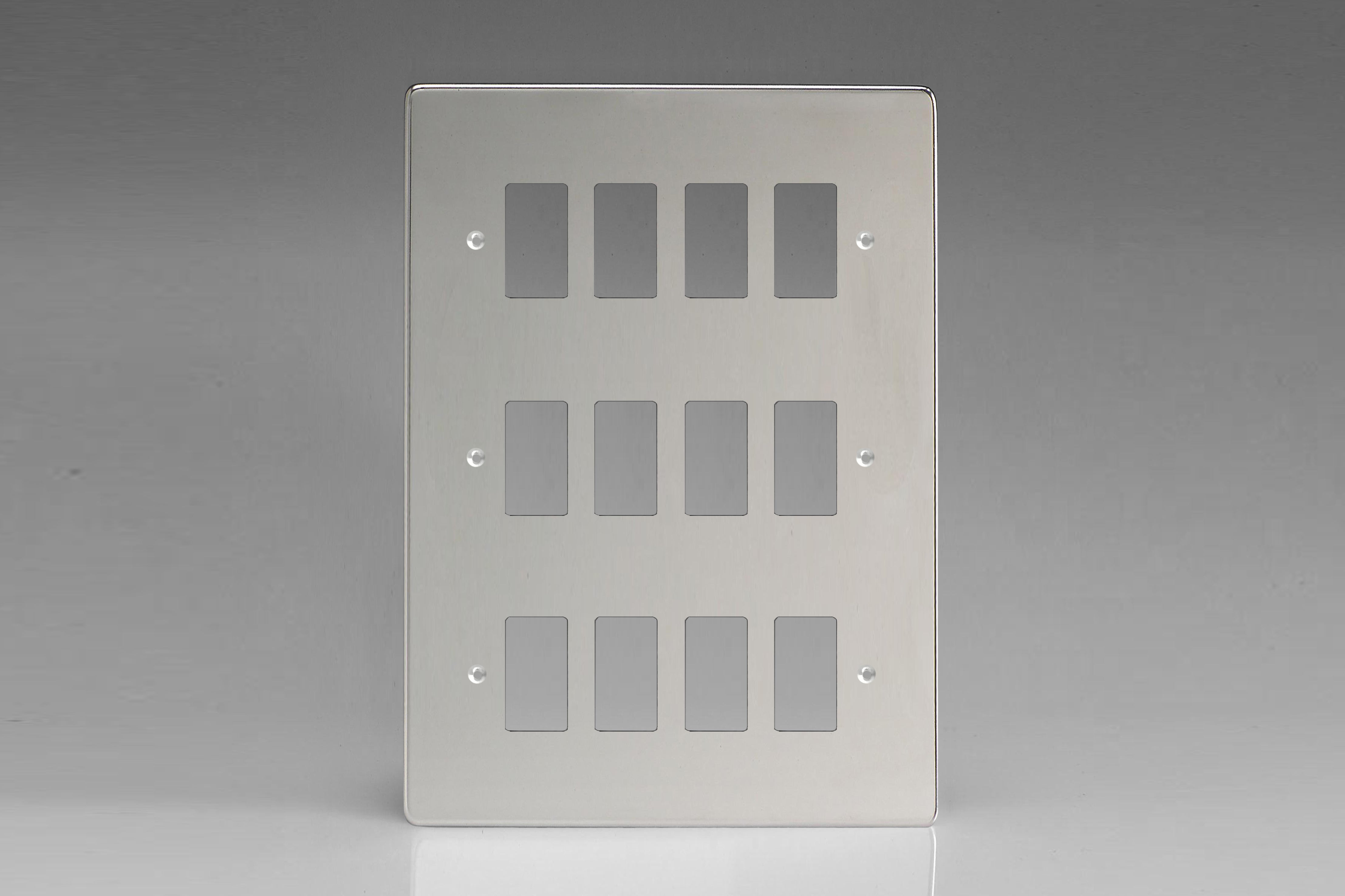 Varilight XDCPG12 PowerGrid Polished Chrome 12-Gang Grid Plate (Triple Twin Plate)
