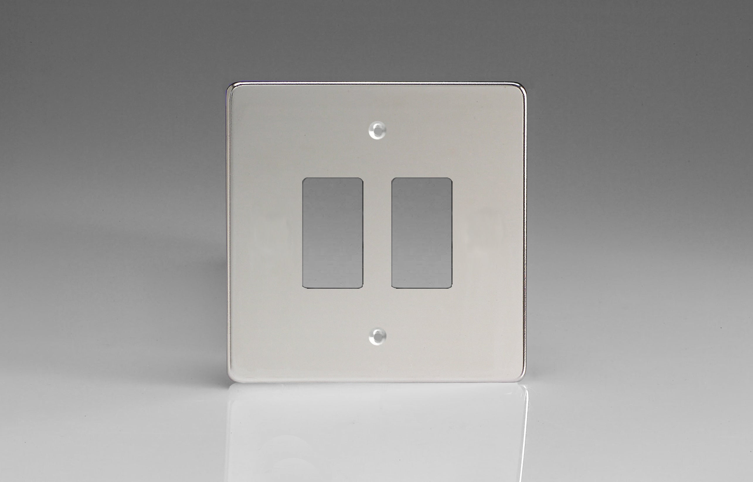 Varilight XDCPG2 PowerGrid Polished Chrome 2-Gang Grid Plate (Single Plate)