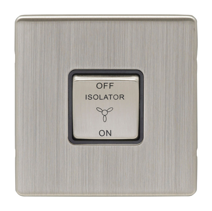 Fan Switch in Satin Nickel With Black Trim