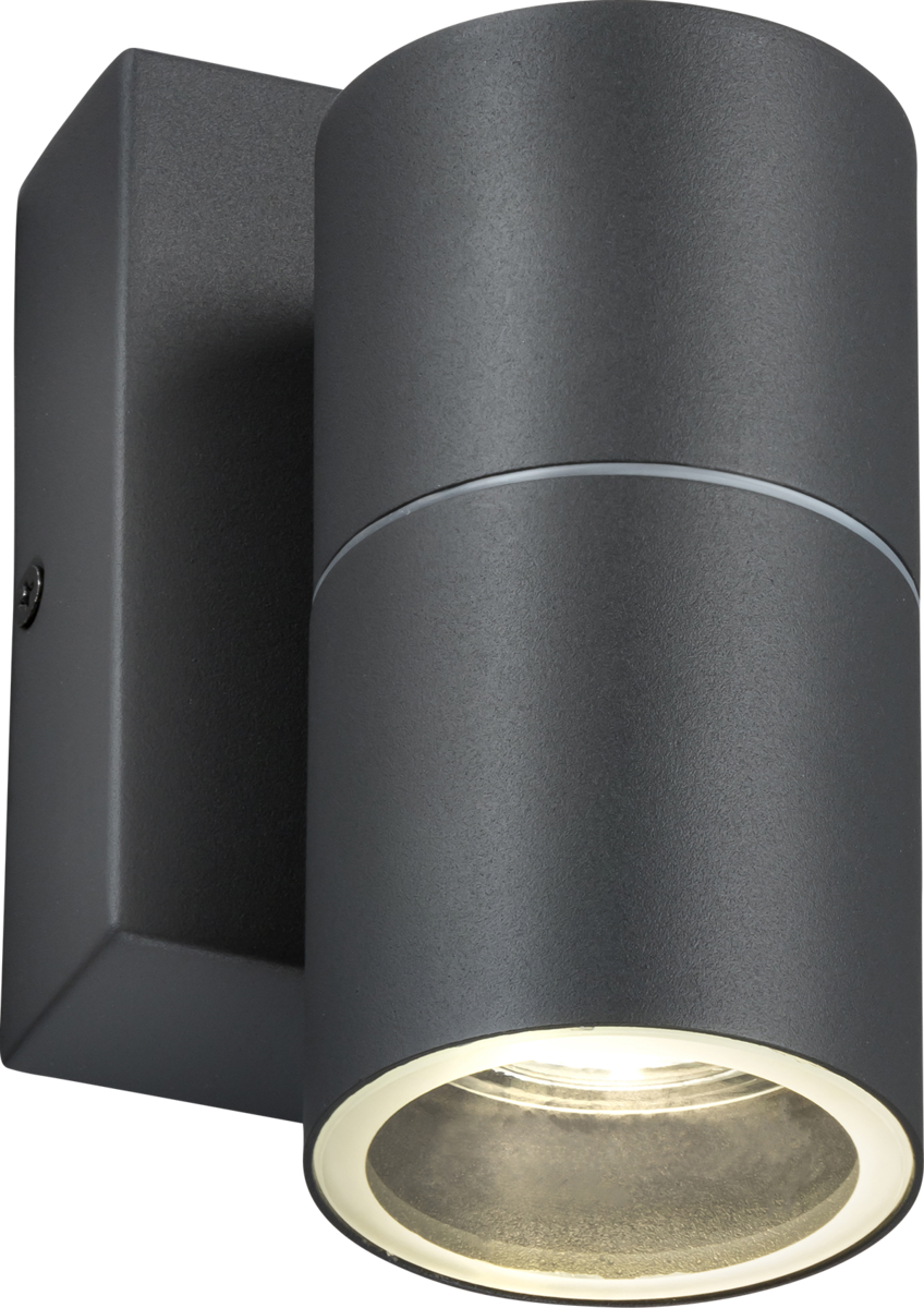 230V IP54 GU10 Fixed Single Wall Light with Photocell Sensor - Anthracite