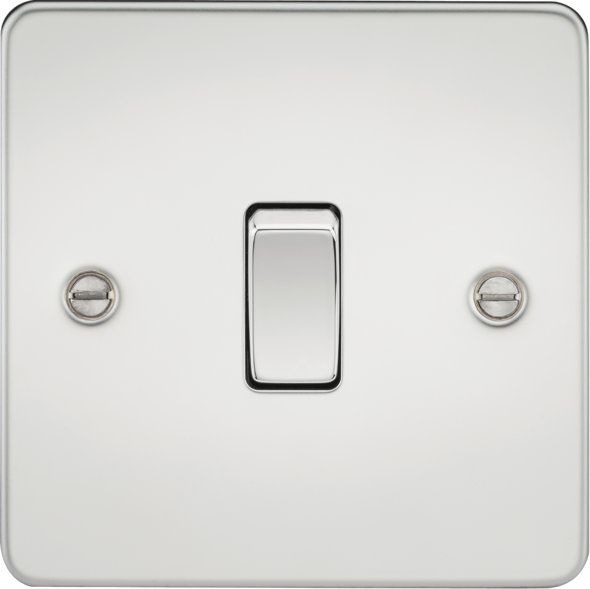 Flat Plate 10AX 1G 2 Way Switch - Polished Chrome