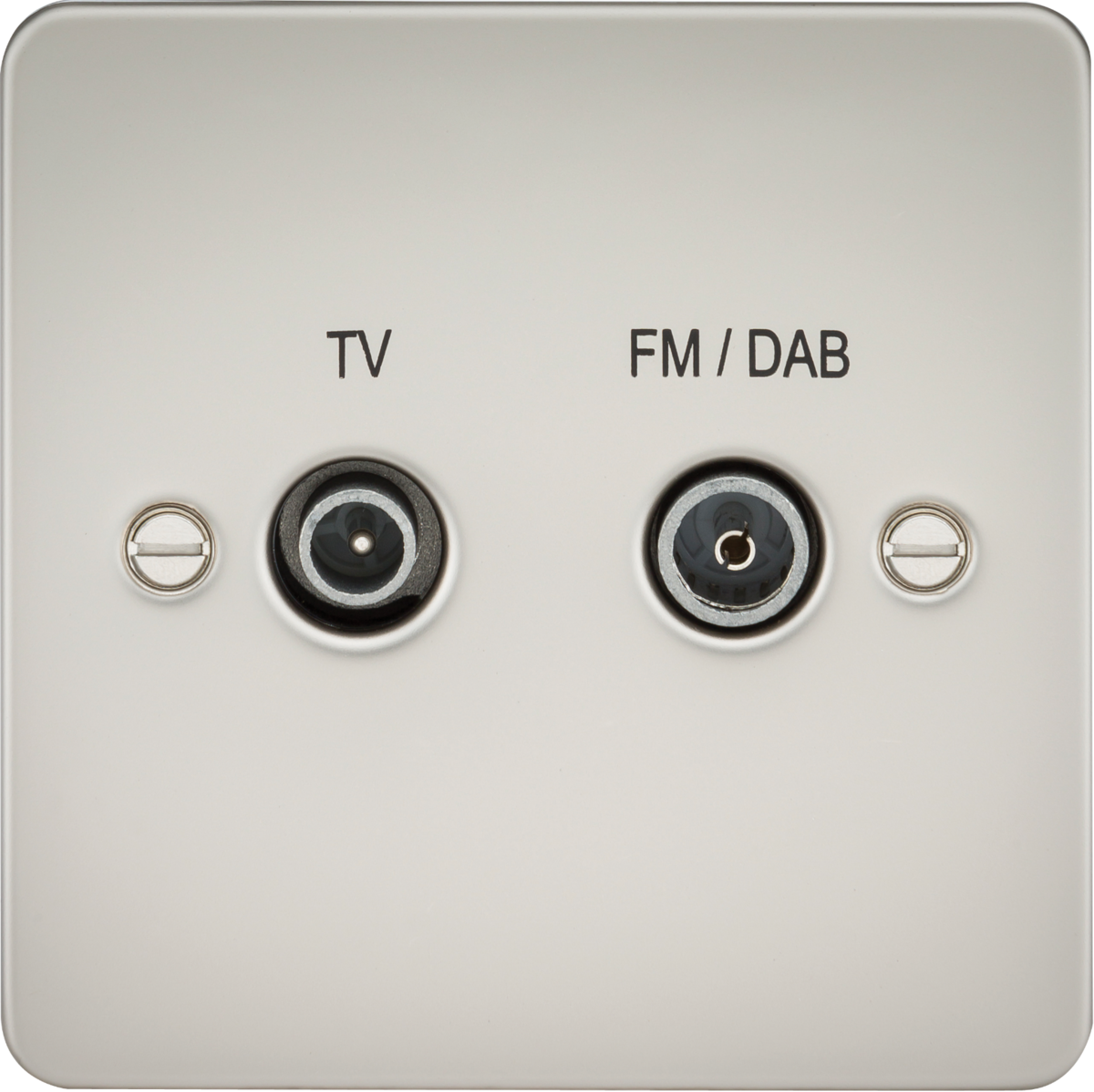 Flat Plate Screened Diplex Outlet (TV, FM DAB) - Pearl