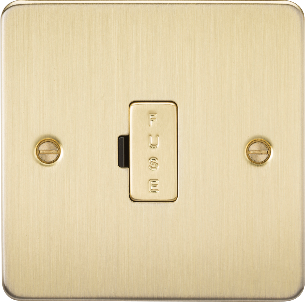 Flat Plate 13A fused spur unit - brushed brass