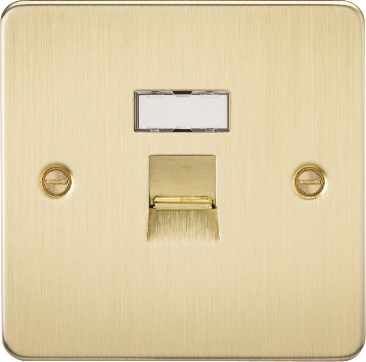 Flat Plate RJ45 network outlet - brushed brass