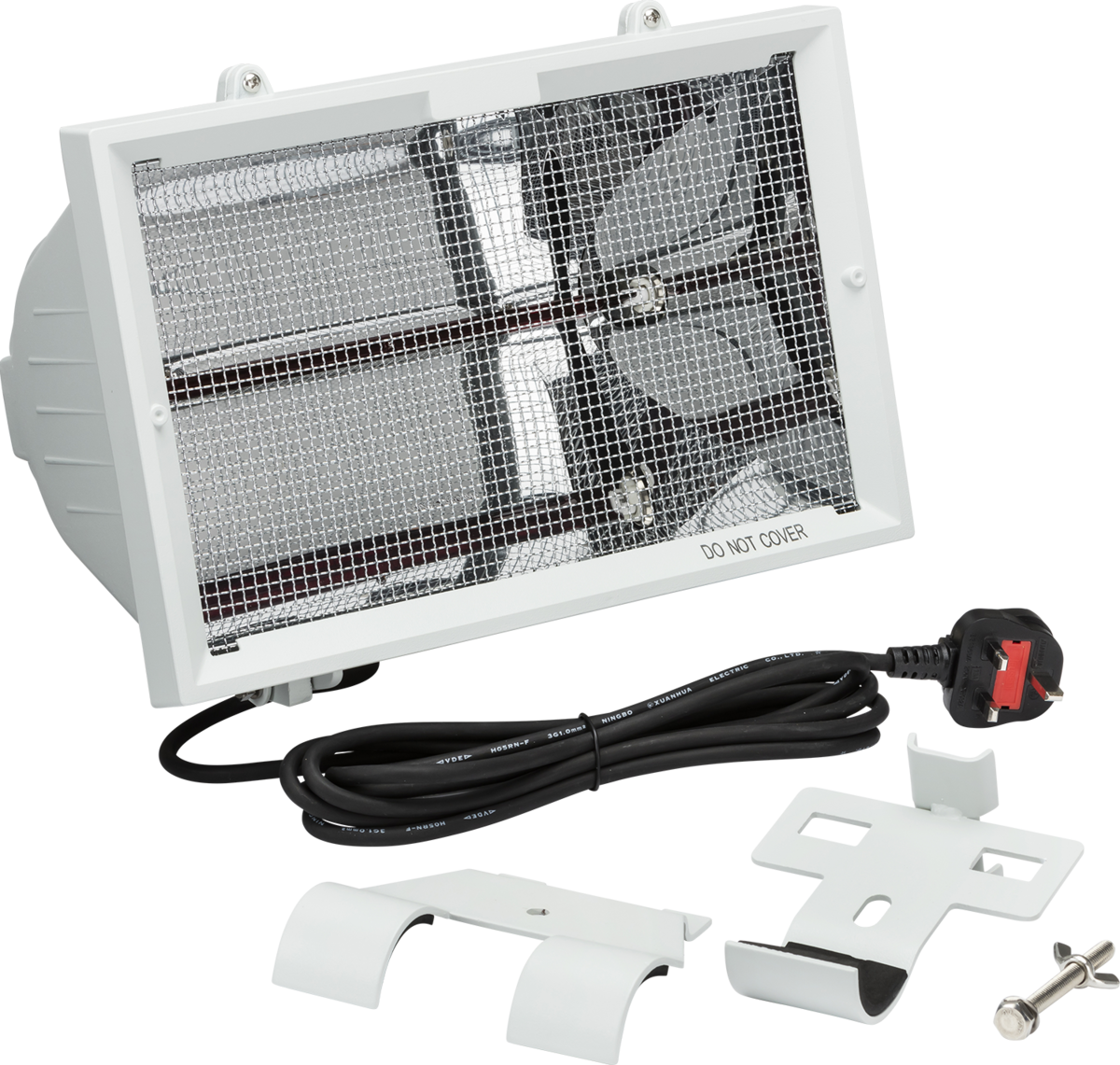 230V IP24 1.3kW shortwave infrared heater – White