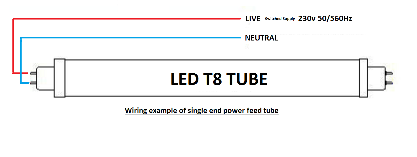 ML Accessories-T8LED4D 230V IP20 20W T8 4ft LED Tube 6000K